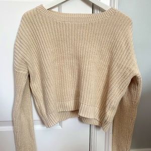 Sweater with Partially Open Back